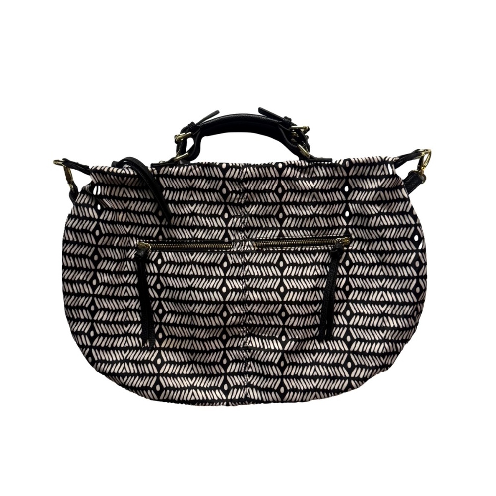 Steven Brand Black & White Herringbone Boho Tote Bag - Picture 7 of 9
